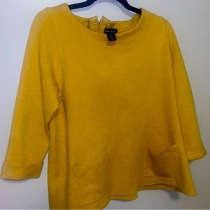 Cynthia Rowley mustard XL wool sweater